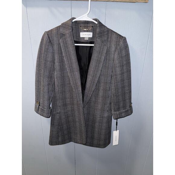 Calvin Klein Women’s Plaid Suit Jacket Blazer - Size 4 - NWT - Picture 1 of 13